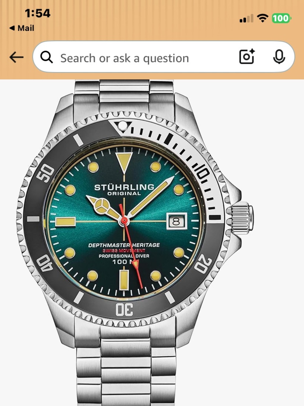 New Stuhrling Original Blue Dial Professional Diver Watch
